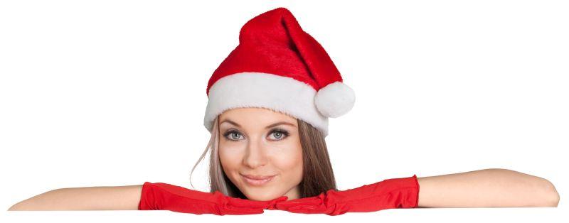 女孩穿着圣诞服装