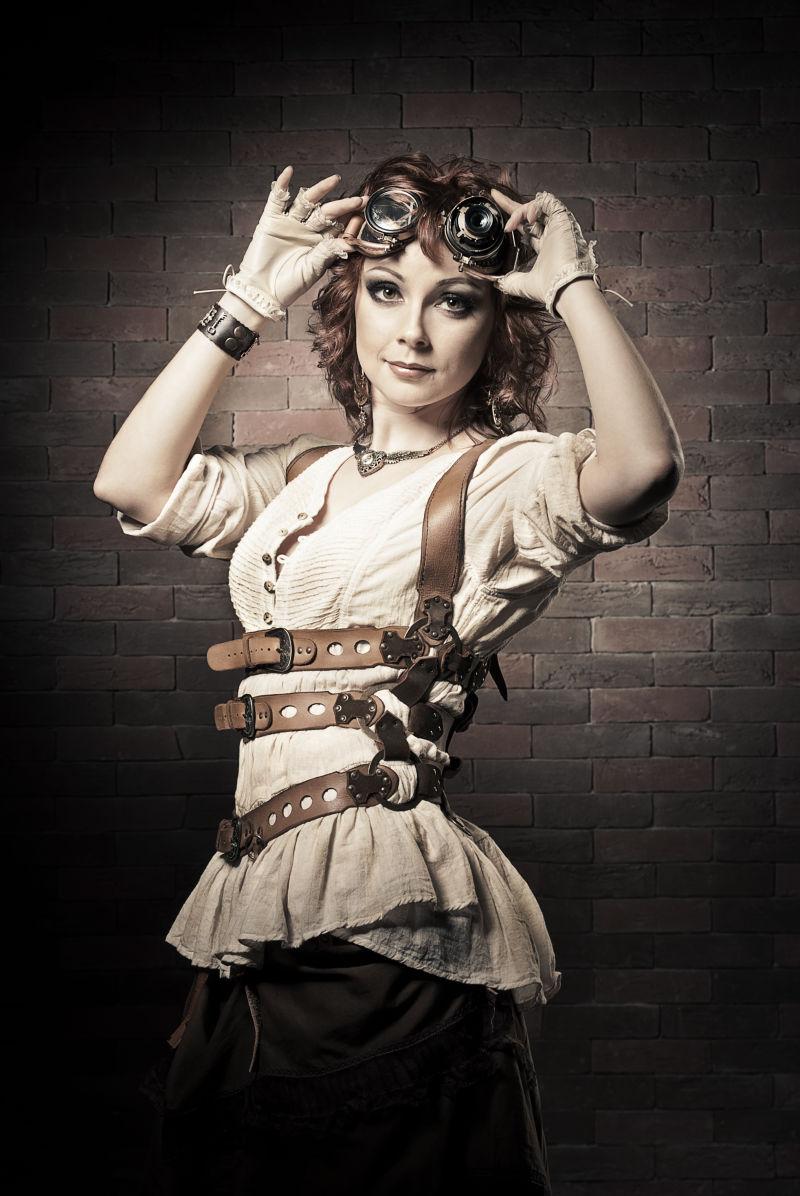 美丽的蒸汽朋克风格的女孩