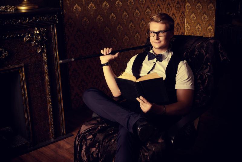 时尚男性商人模特