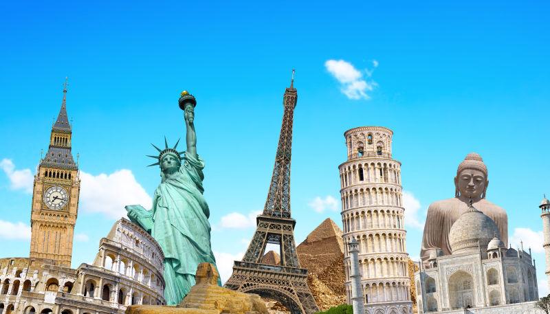 世界旅游地标概念