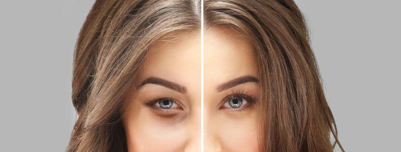 美女的脸部皮肤对比图