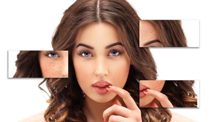 美女皮肤治疗后的效果图