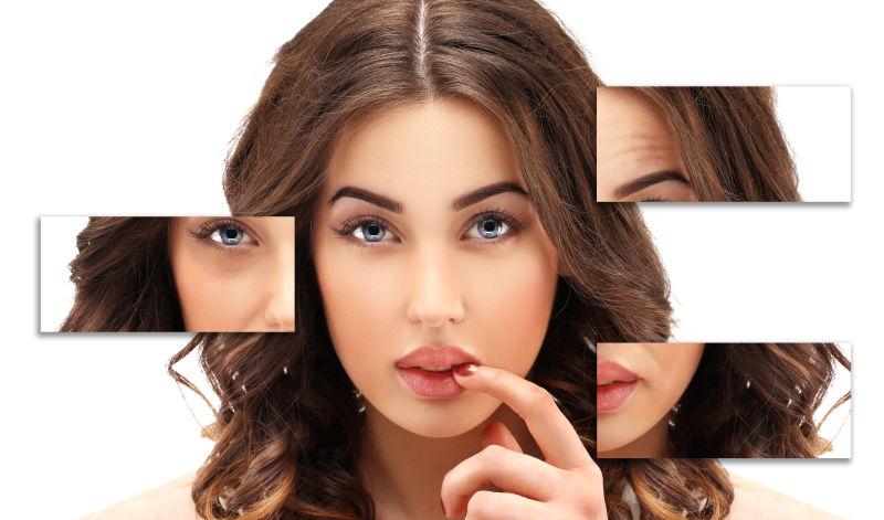 皮肤皱纹治疗前后的对比