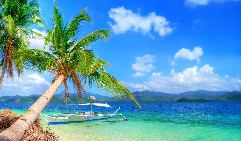 热带白色海滩风光