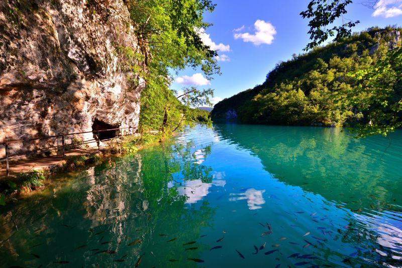 普利特维采湖群国家公园的美丽湖泊