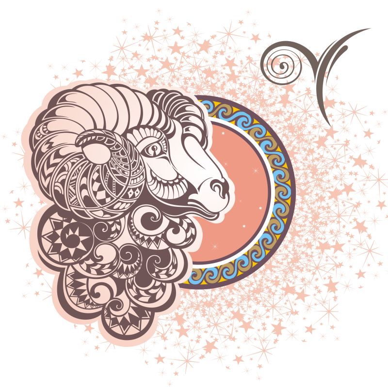 矢量的白羊座插图设计