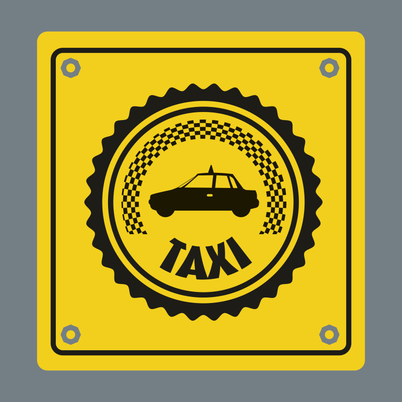 黄色的出租车图标矢量设计