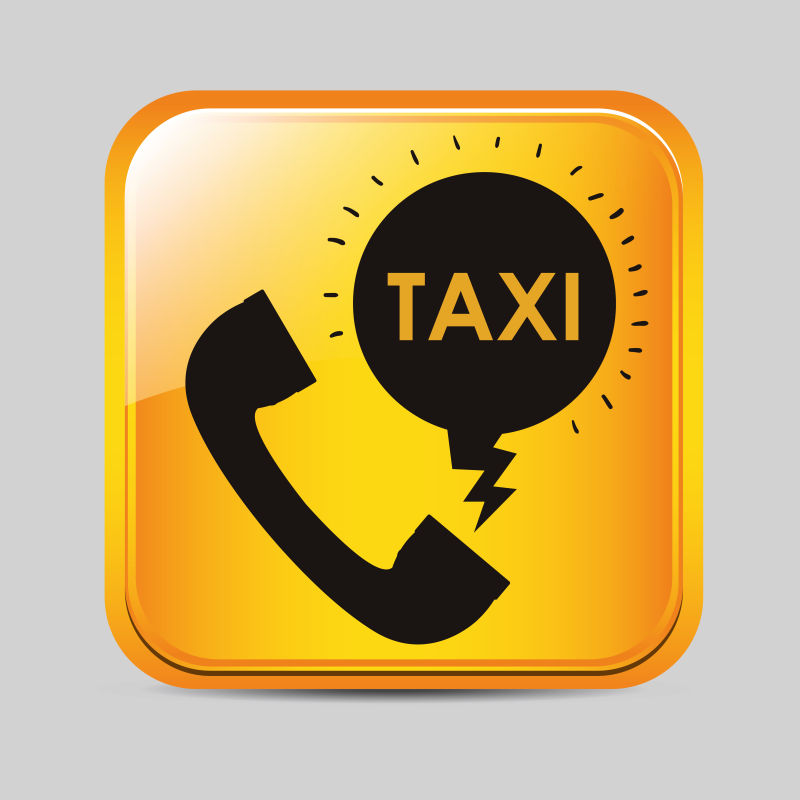 出租车服务设计黄色矢量图标设计
