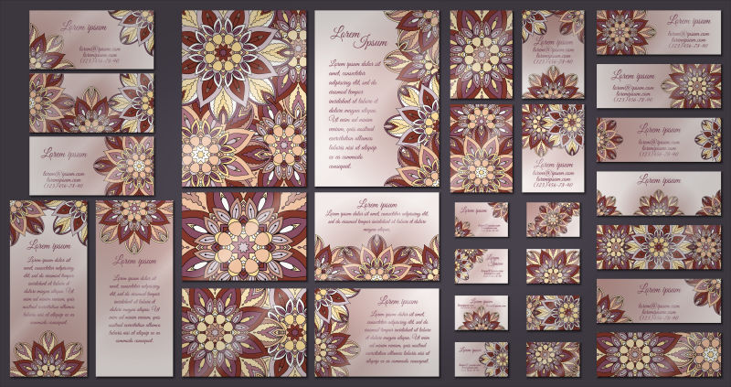 矢量古典曼荼罗装饰元素设计背景