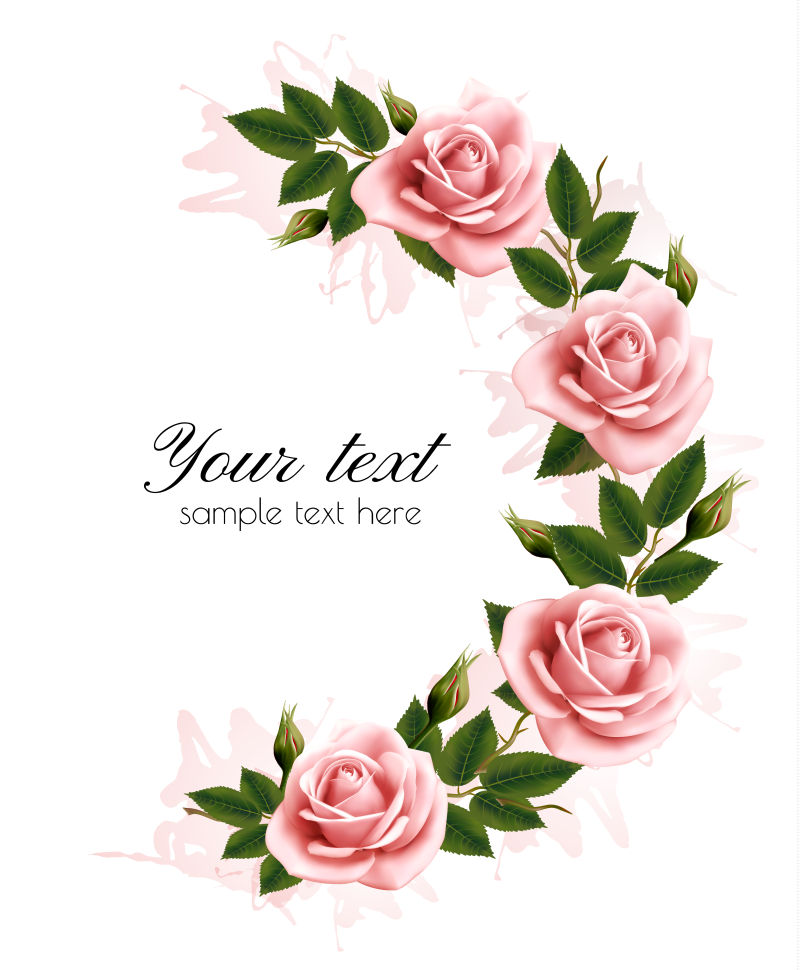 矢量有美丽鲜花的贺卡设计