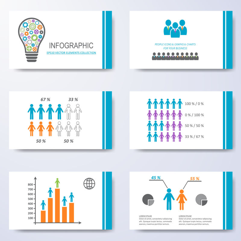 创意的人口普查信息表矢量设计