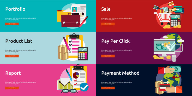 矢量商业市场营销概念的幻灯片展示背景