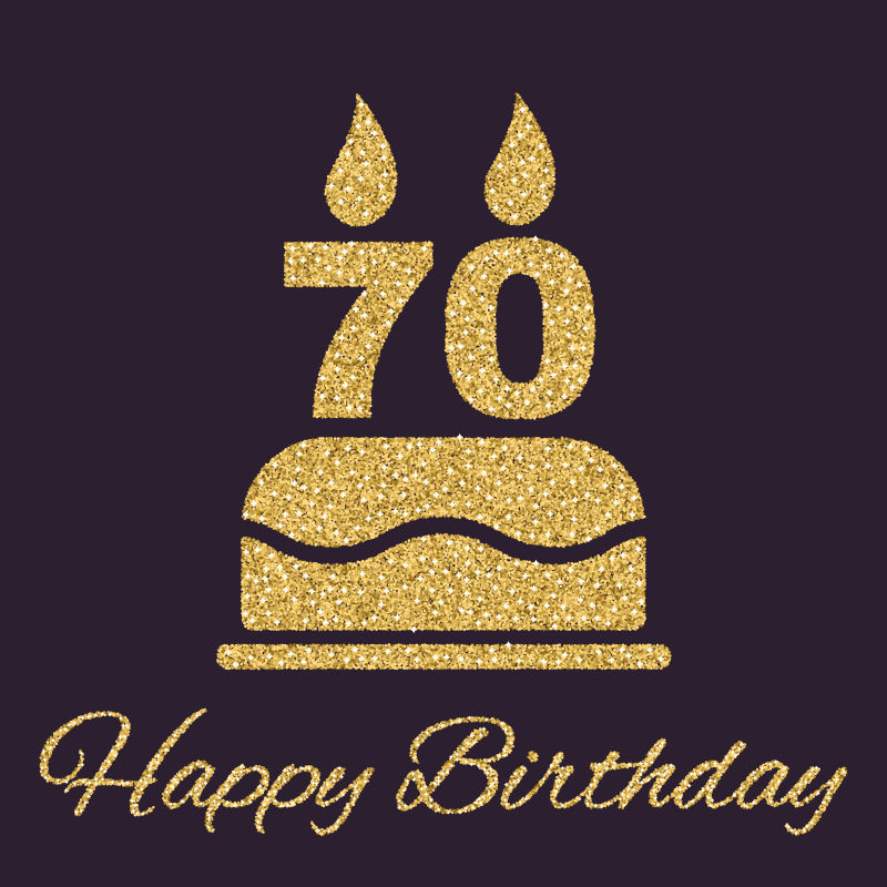 矢量生日快乐图片 70岁蜡烛的矢量生日蛋糕插图素材 高清图片 摄影照片 寻图免费打包下载