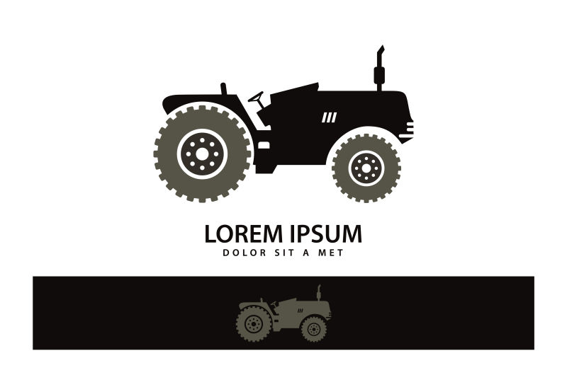 黑色的拖拉机矢量图标