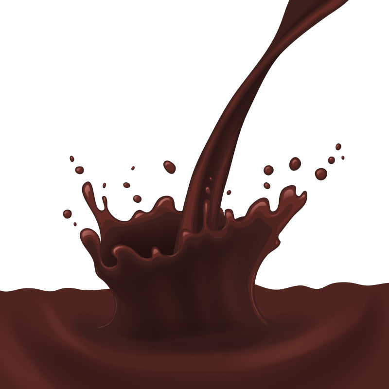 矢量飞溅的巧克力
