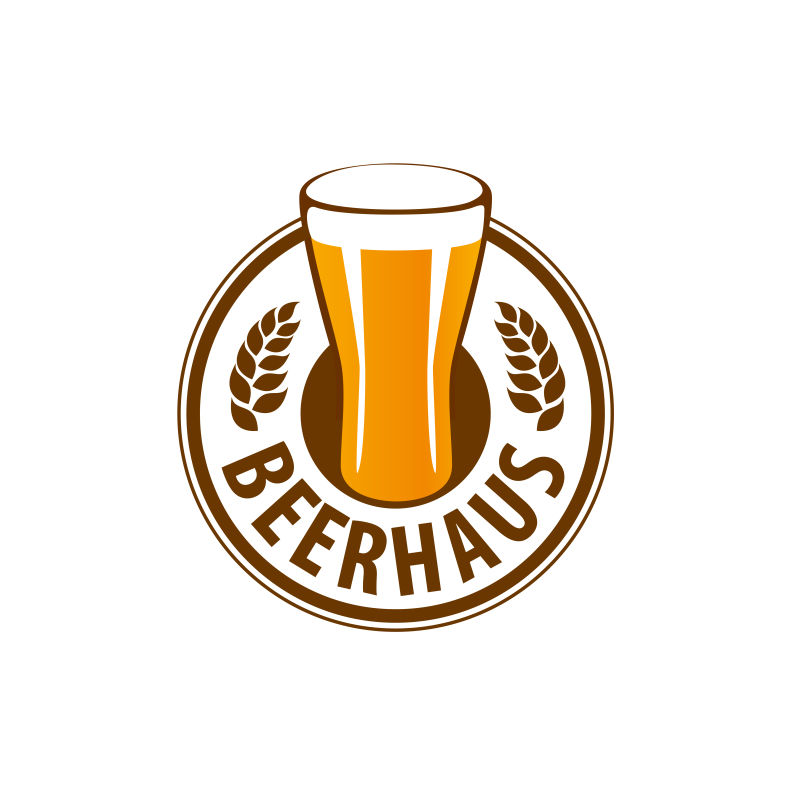 矢量创意啤酒杯的标志设计