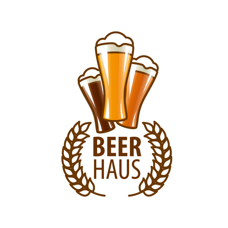 创意矢量啤酒菜单标志设计