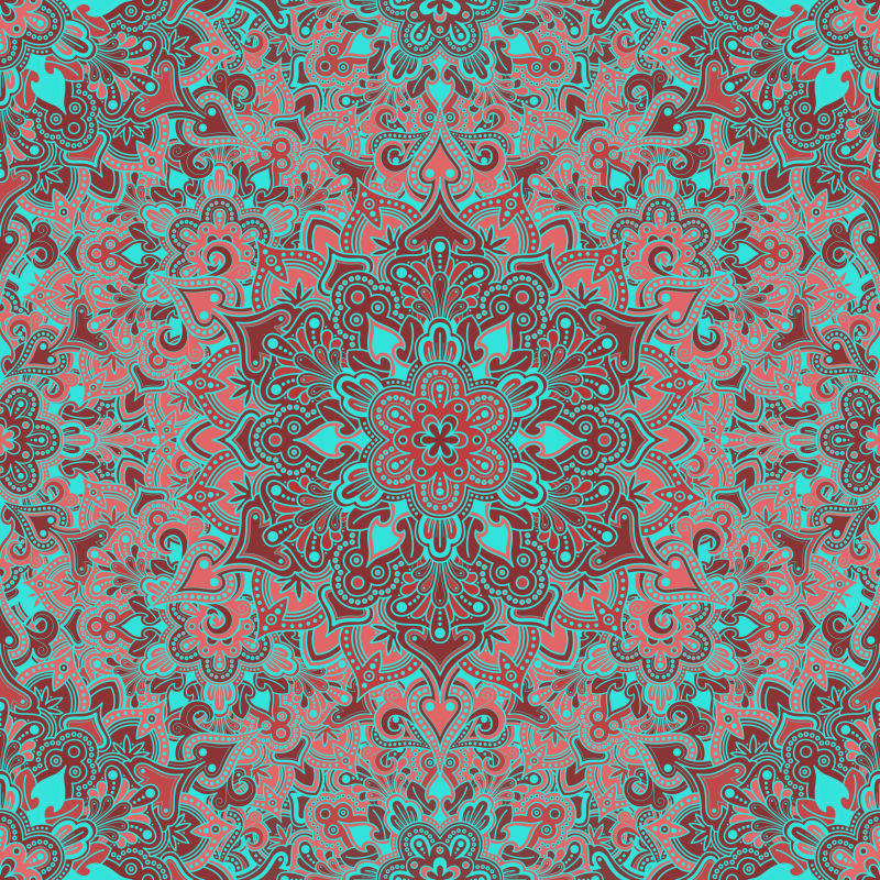 青色花纹图案的矢量背景