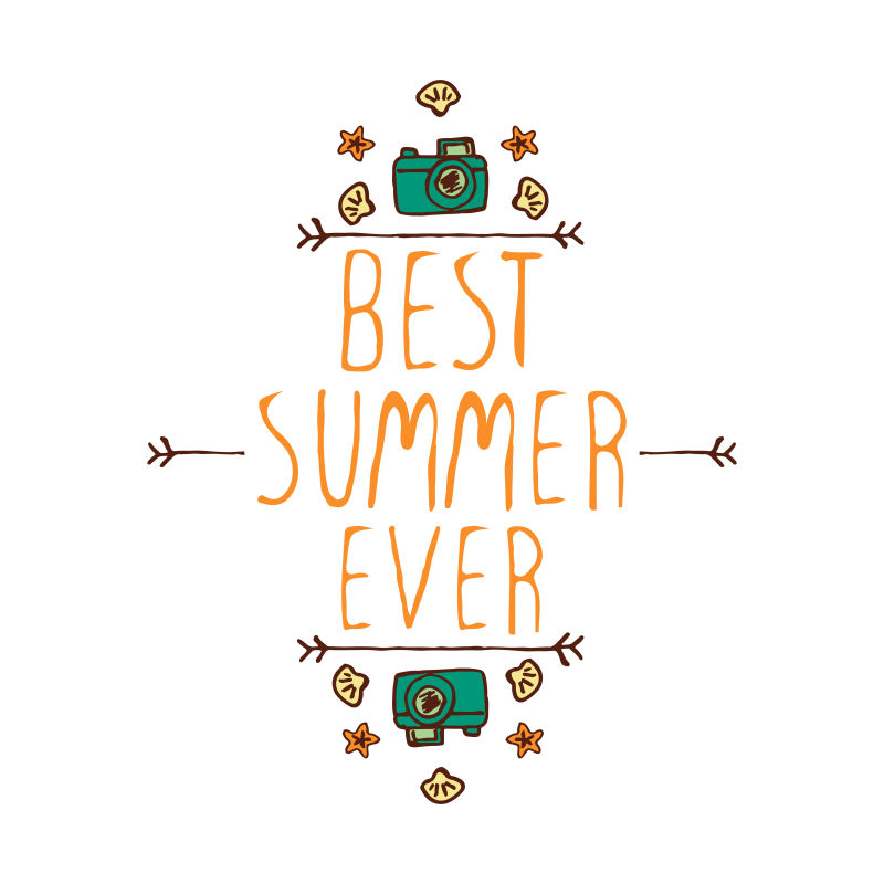 矢量现代夏季手绘设计元素