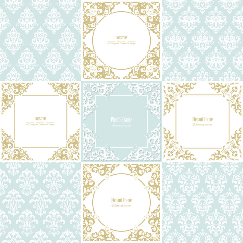 矢量的金色花纹装饰