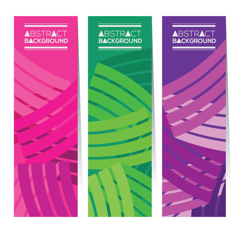 彩色抽象条纹的矢量条幅