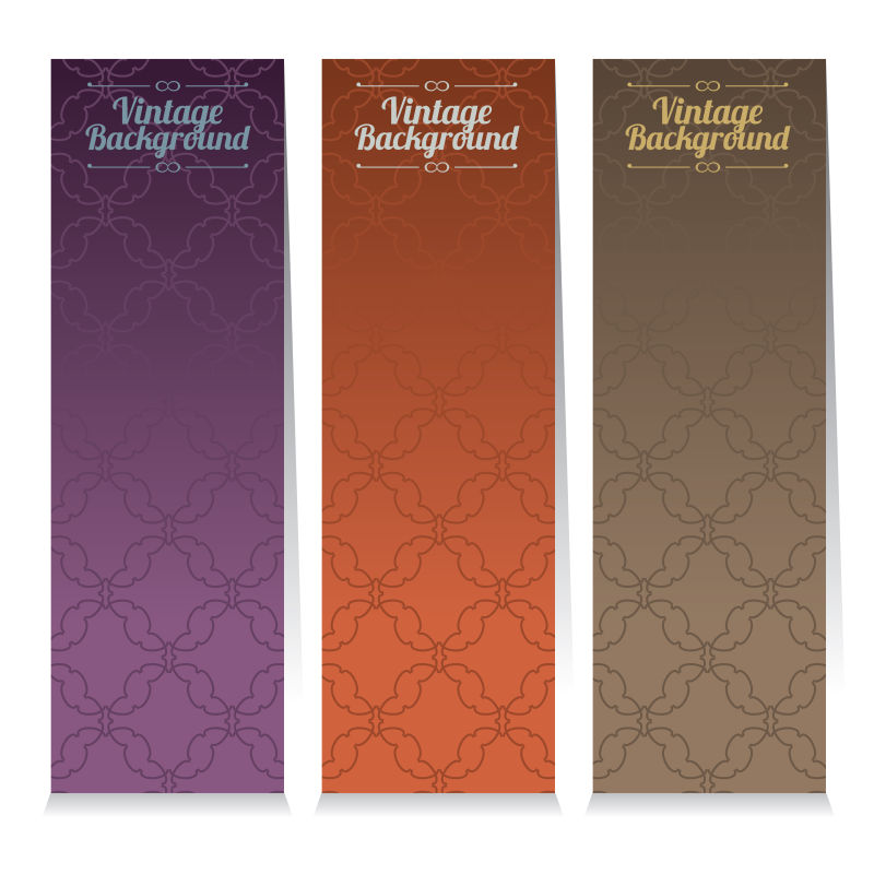 彩色复古图案的矢量条幅