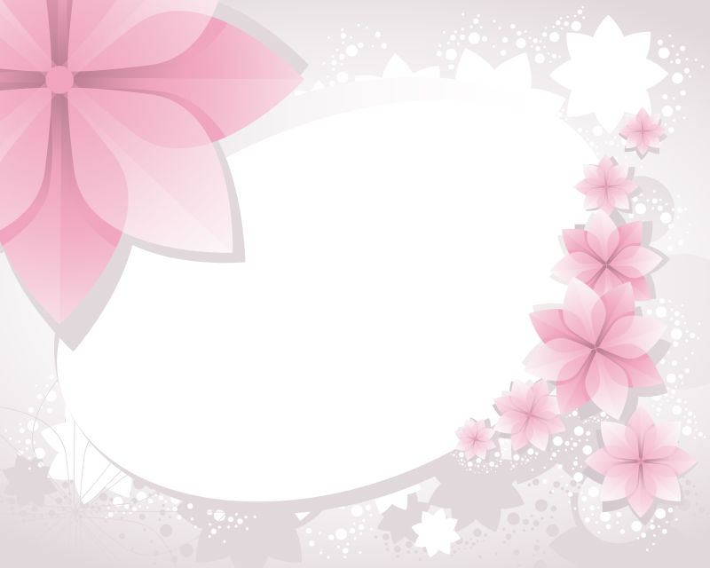 有粉色花的矢量创意背景