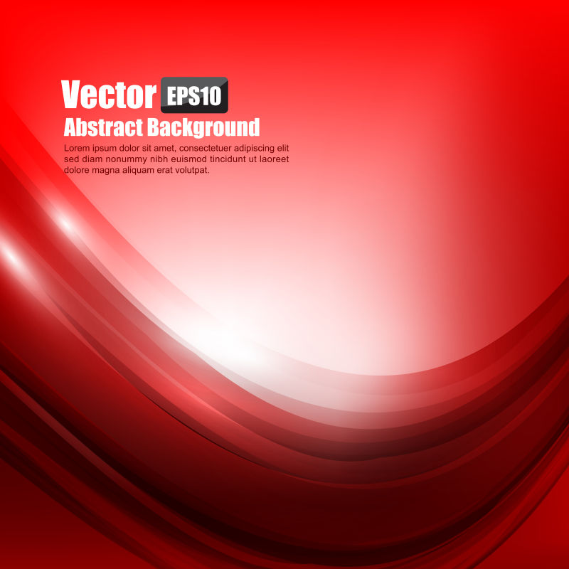 矢量红色波形光线背景