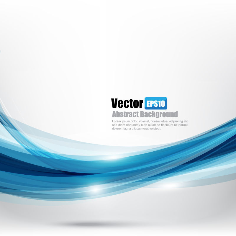 蓝色矢量波形光线背景
