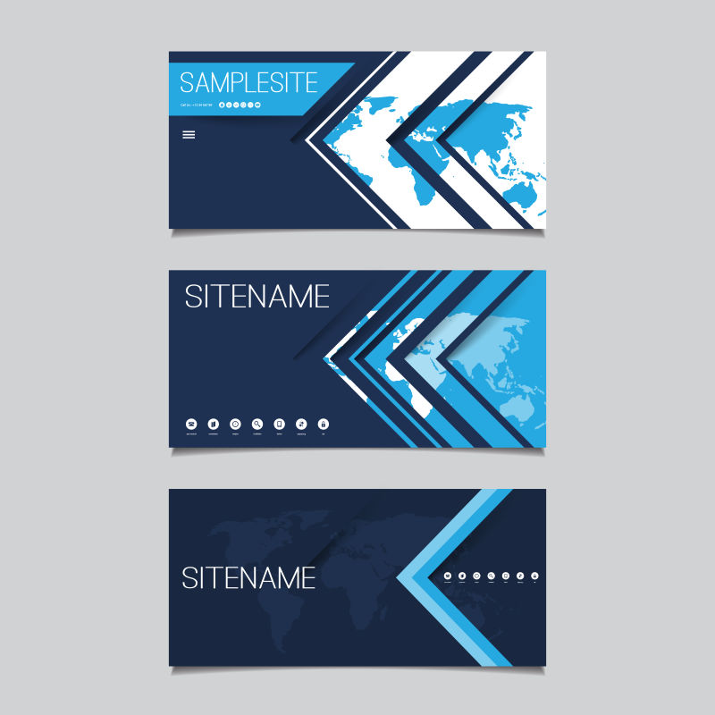 矢量组合图案的网页标题栏设计