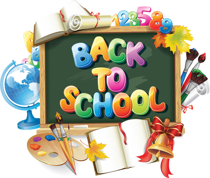 创意矢量欢迎回到学校