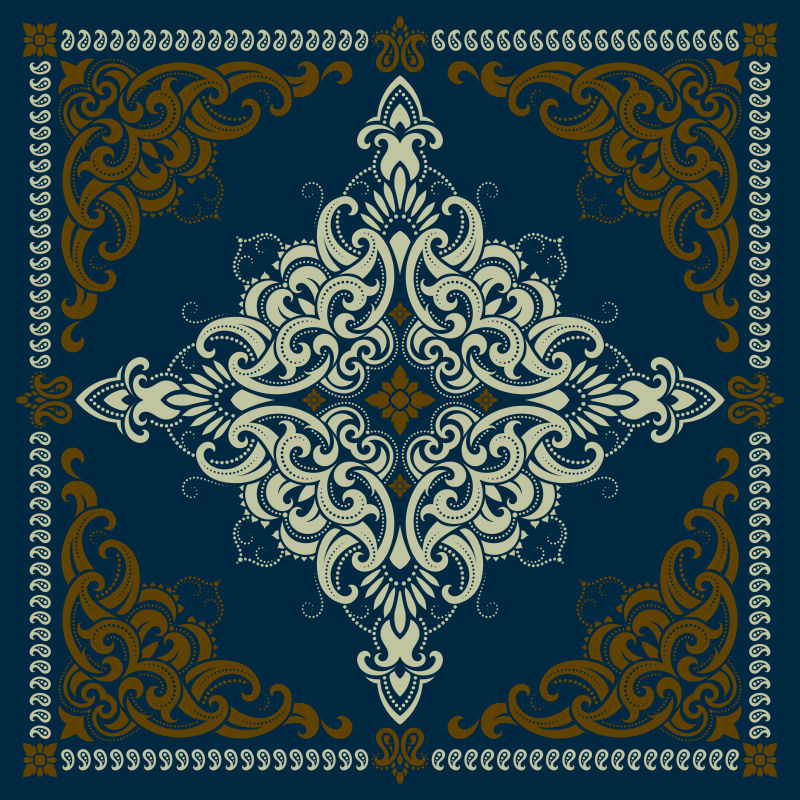矢量的古朴花纹图案背景