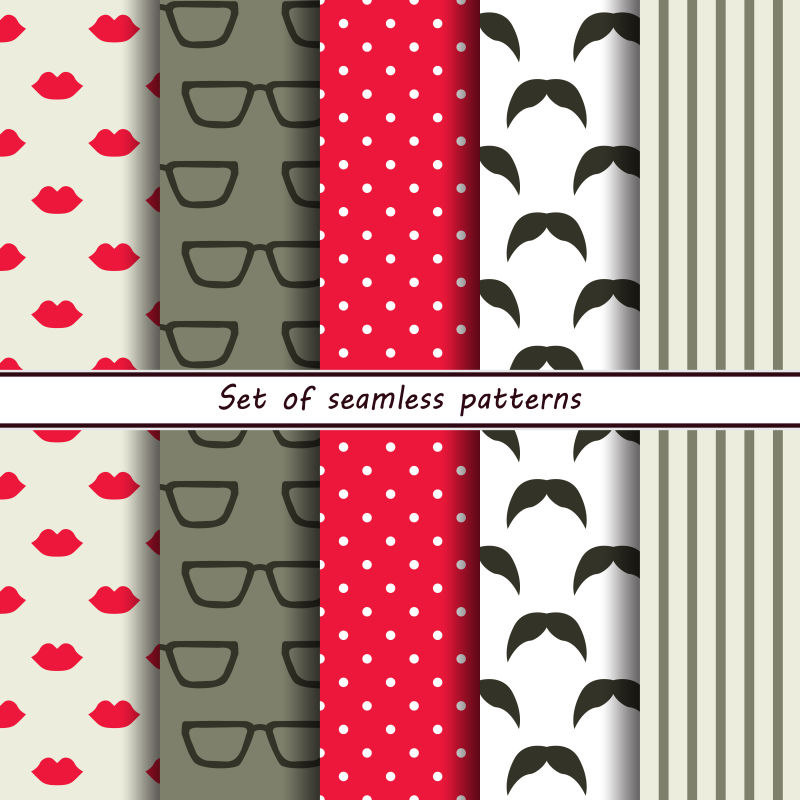 创意矢量趣味图形拼贴无缝背景