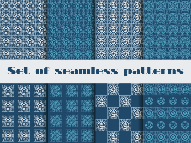 艺术风格的矢量装饰蓝色背景