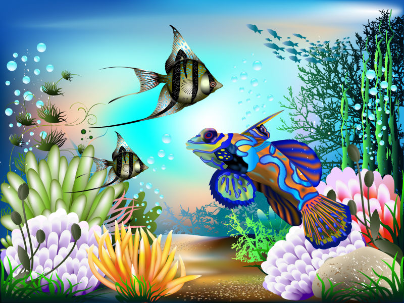 矢量卡通海底世界设计