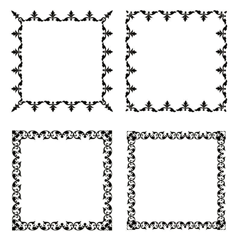 矢量创意黑色花纹边框设计