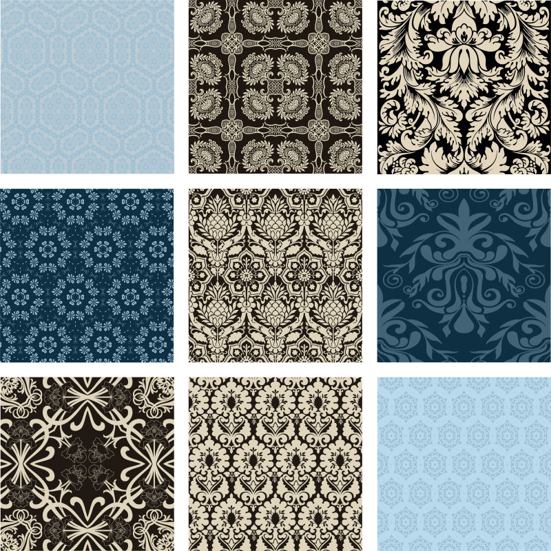 矢量创意巴洛克风格的花纹背景