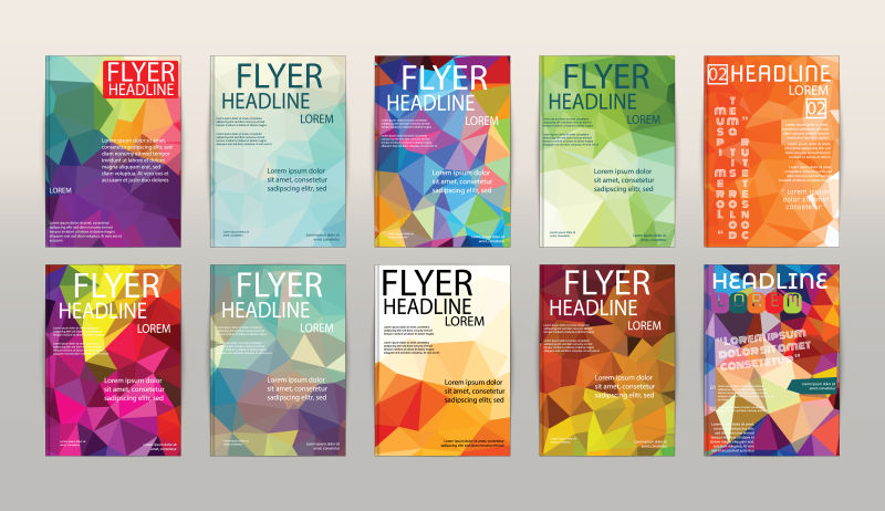 彩色几何背景的矢量宣传海报