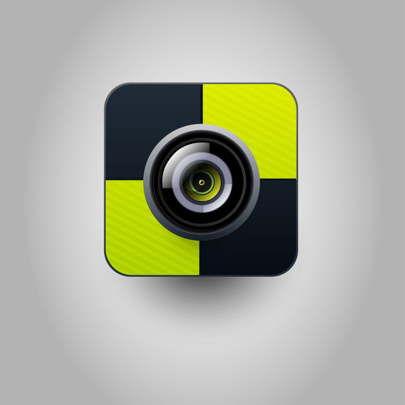 矢量的拼接图案相机图标设计