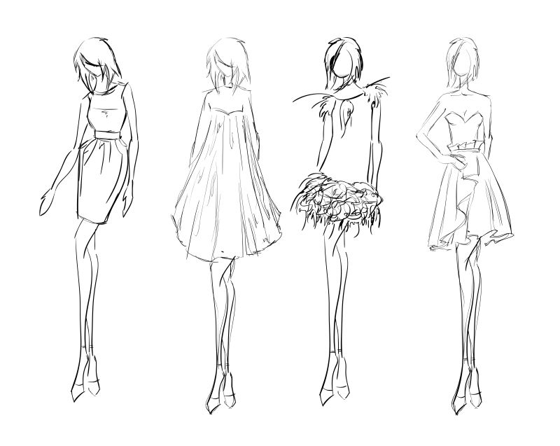 矢量穿时装的美女设计插图