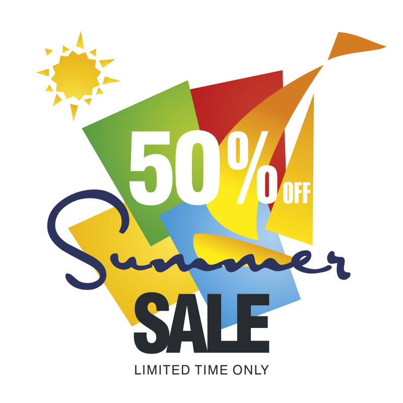矢量创意夏季折扣设计