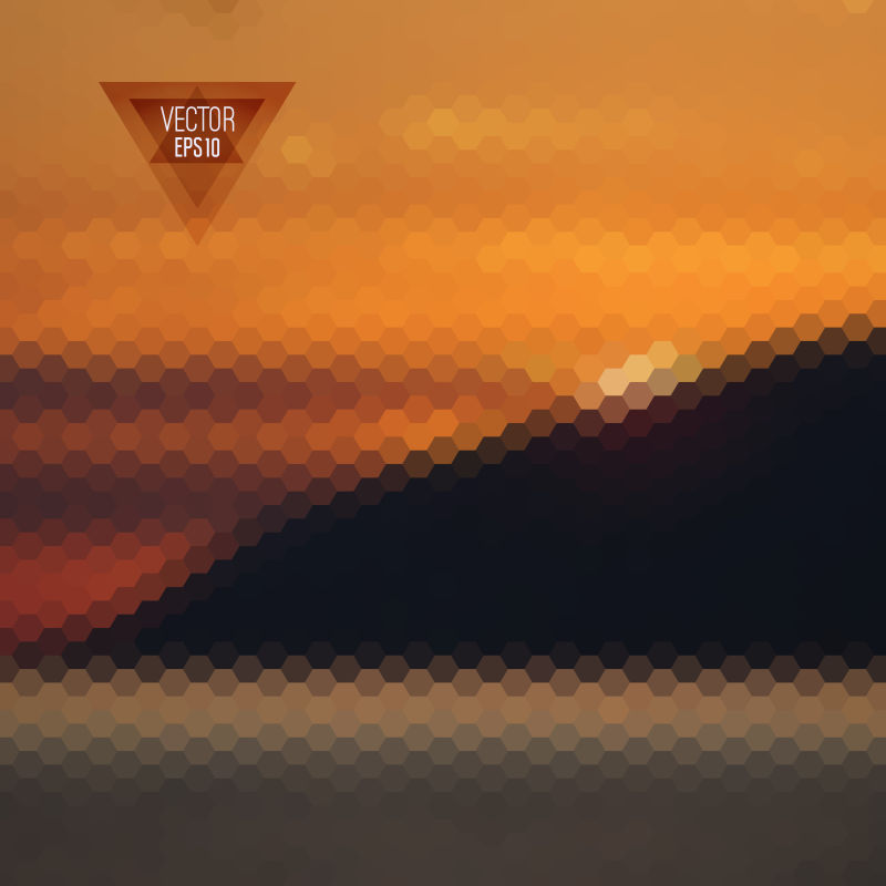 山间的日落矢量模糊背景