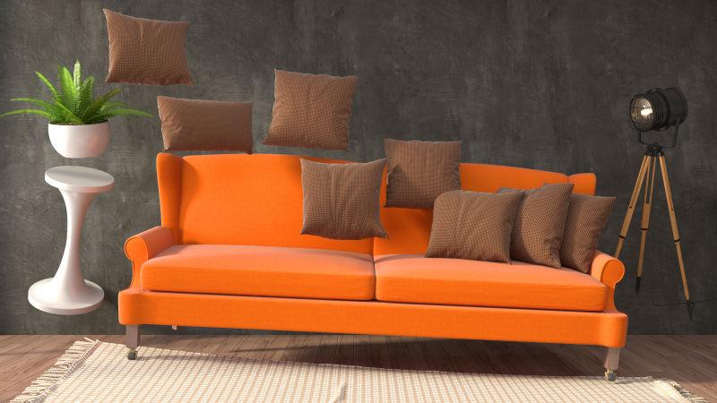 零重力的家具在客厅里