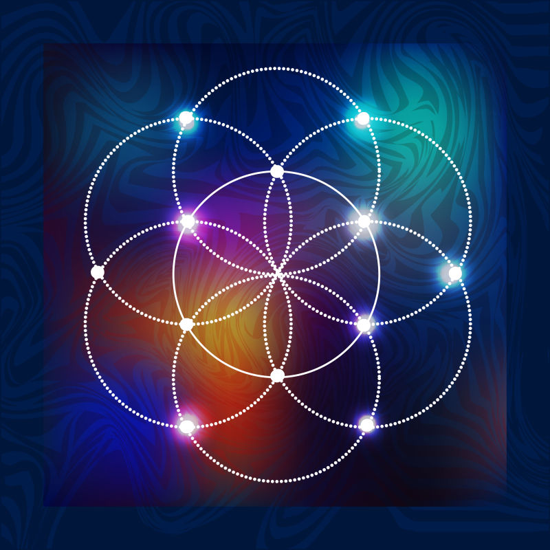 抽象神秘的矢量神圣几何背景