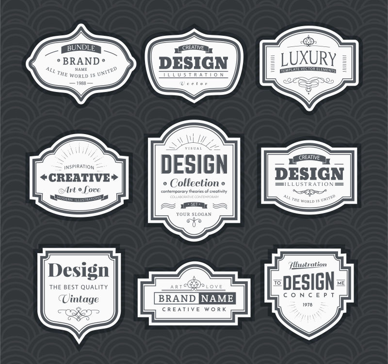 复古设计标签矢量