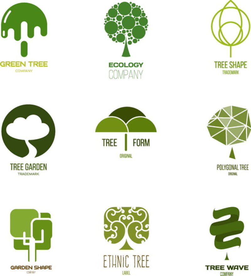矢量的绿色生态图标设计