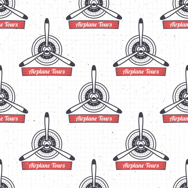 矢量老式螺旋桨图形创意无缝背景