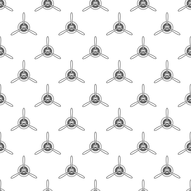 矢量创意飞机复古螺旋桨图形的无缝设计背景