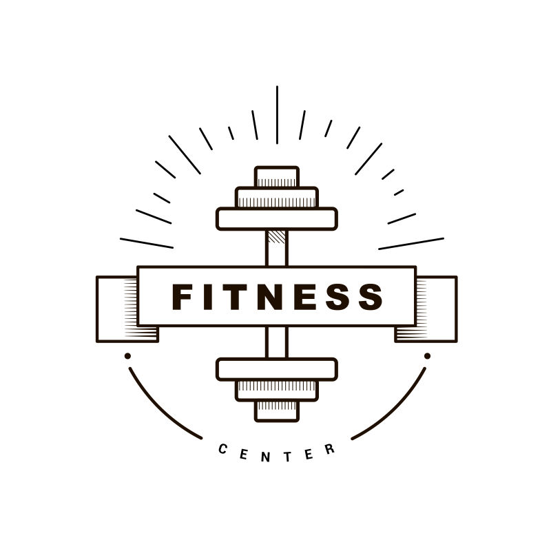 矢量创意线条风格的运动标志