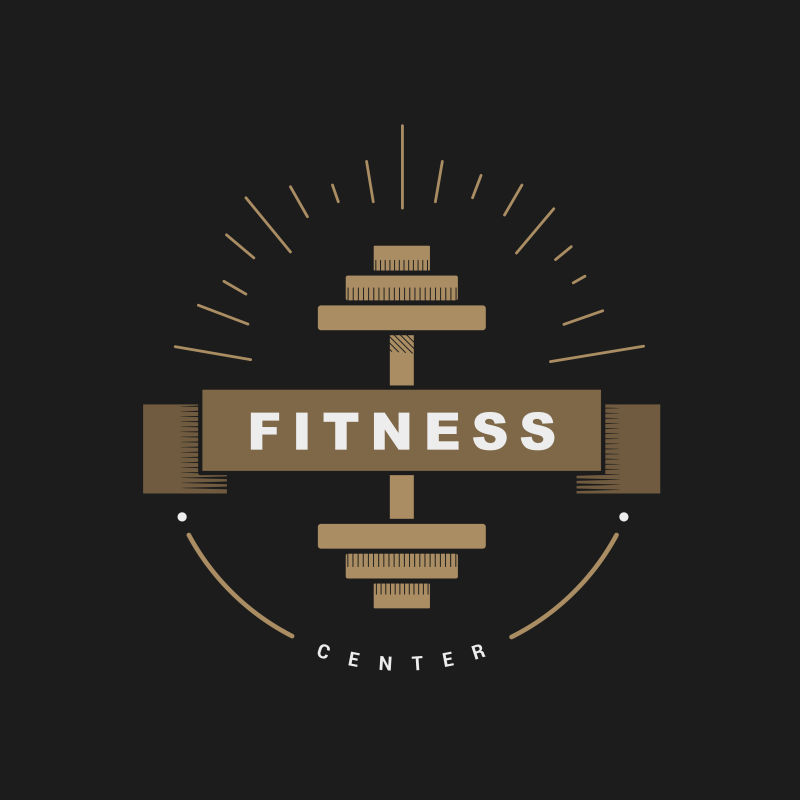 复古风格的矢量健身运动标志